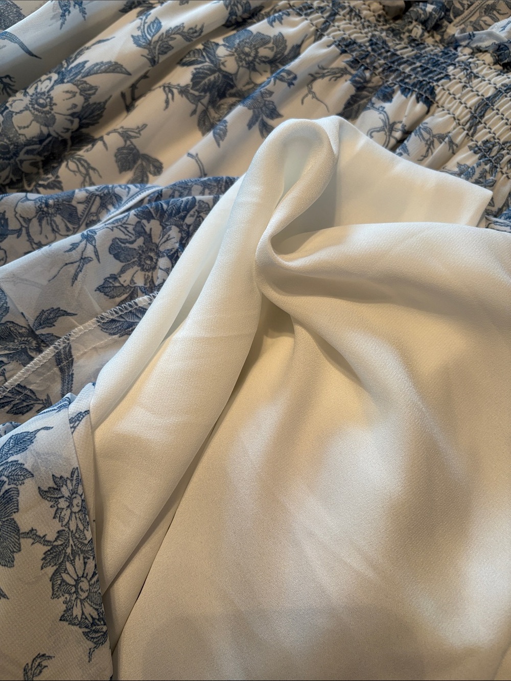 Max Studio White Maxi Dress with Blue Floral Print - Picture 6 of 6
